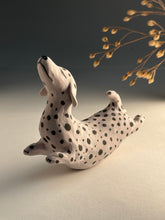 Load image into Gallery viewer, Small spotted jumping dog in mixed clay