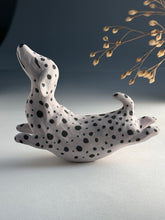 Load image into Gallery viewer, Small spotted jumping dog in mixed clay